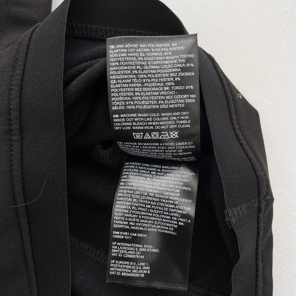 The North Face Fleece Crewneck Black Tekware Size Small‎ Hiking Running Winter